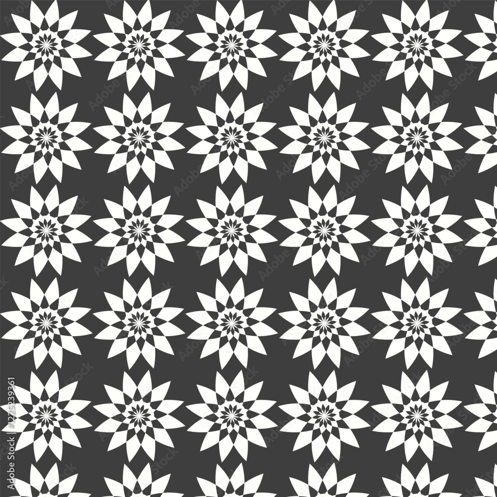  Hand drawn flowers pattern
