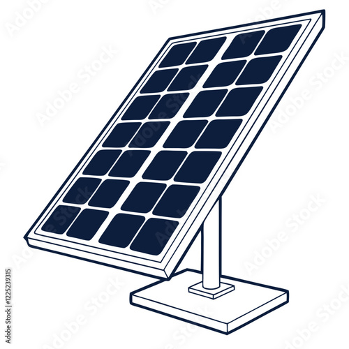 Solar Panel Vector Illustration for Green Energy Graphics and Sustainable Living Concepts
