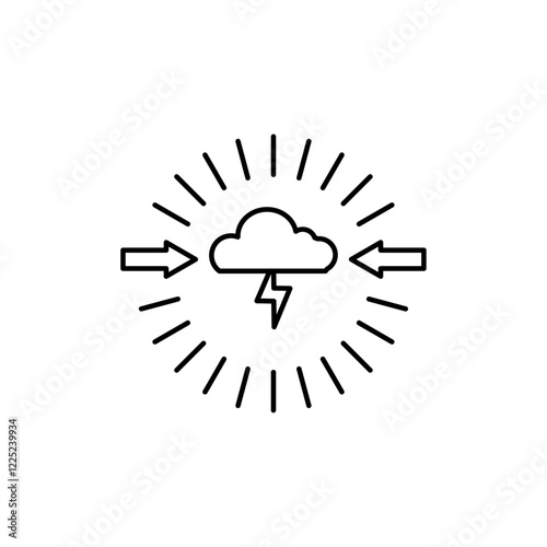 Conflict icon Flat vector set outline