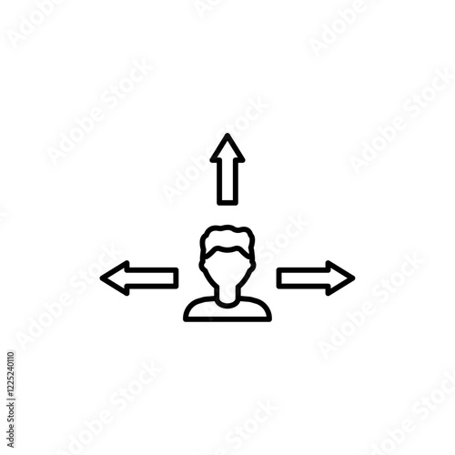 Decision Making icon Flat vector set outline