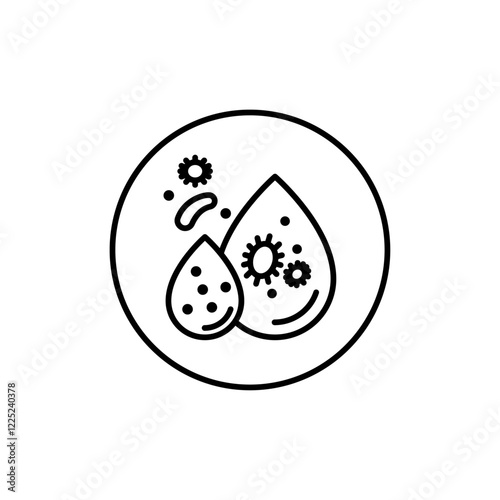 Dirty water drop icon Flat vector set outline