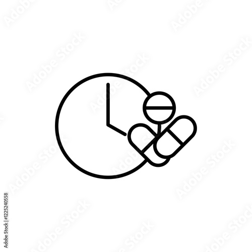 Dose time icon Flat vector set outline