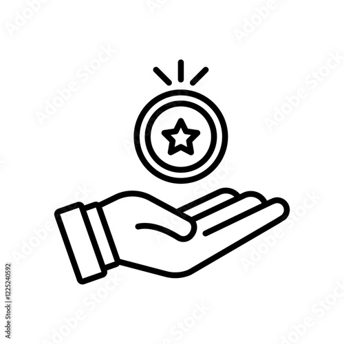 earn point icon Flat vector set outline