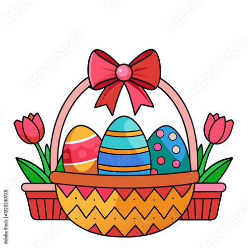 Easter Eggs in Basket
