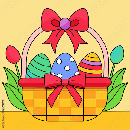 Easter Eggs in Basket