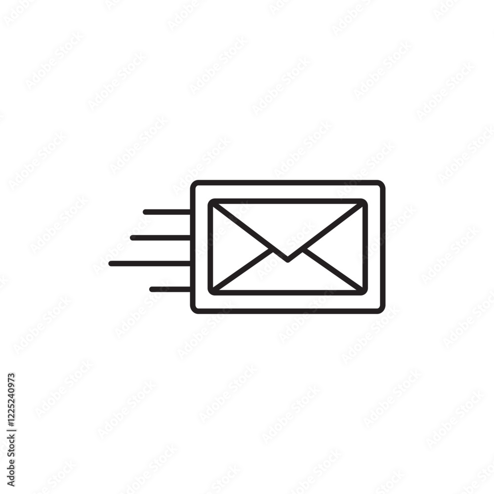 Express mail icon Flat vector set outline Express mail icon Flat vector set outline