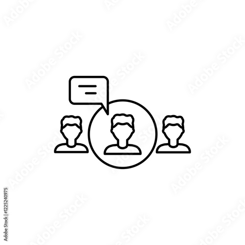 Expert Opinion Icon Flat vector set outline