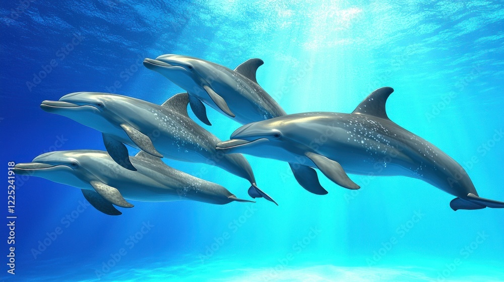 Dolphins swimming underwater