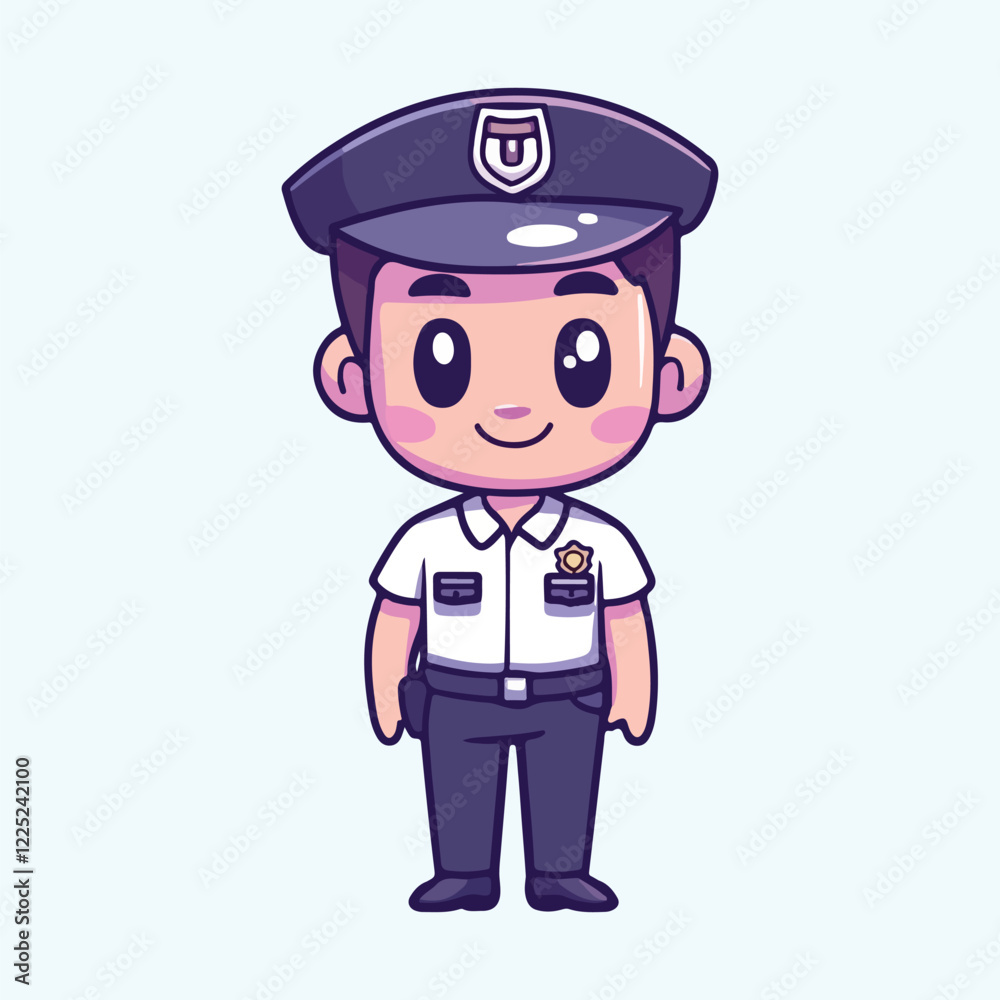 A cartoon of a police officer vector illustration A cartoon of a police officer vector illustration