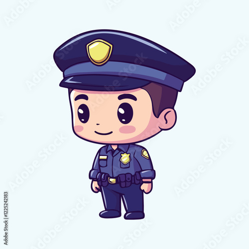 A cartoon of a police officer vector illustration 