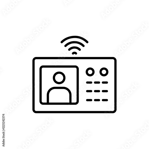 intercom icon Flat vector set outline