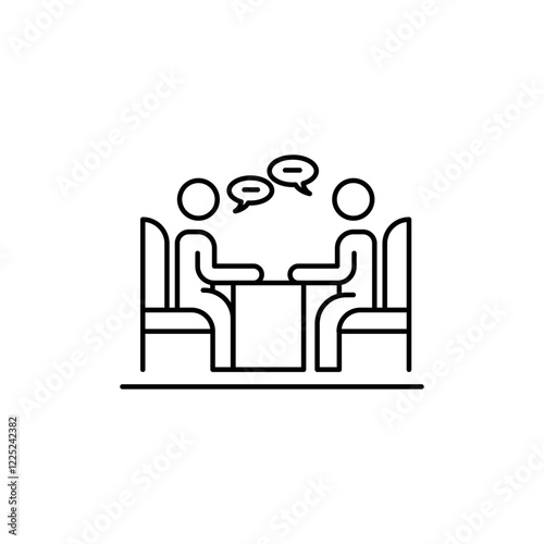 Interview icon Flat vector set outline