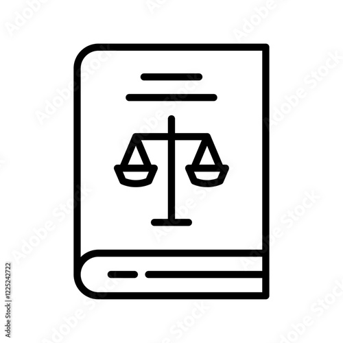 Law book icon Flat vector set outline