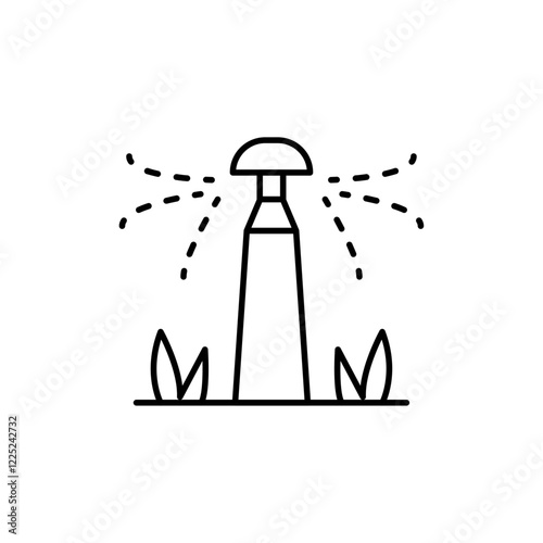 lawn sprinkler Icon Flat vector set outline