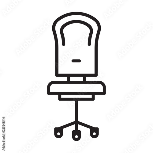 Office chair icon Flat vector set outline