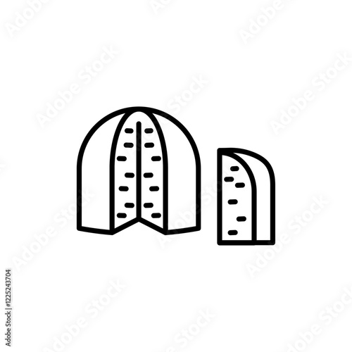 Panettone bread line icon Flat vector set outline