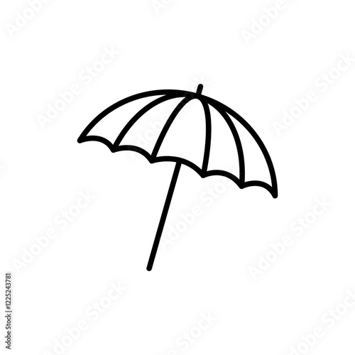parasol icon Flat vector set outline