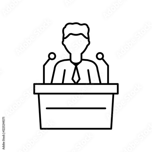 Politician speaker icon Flat vector set outline