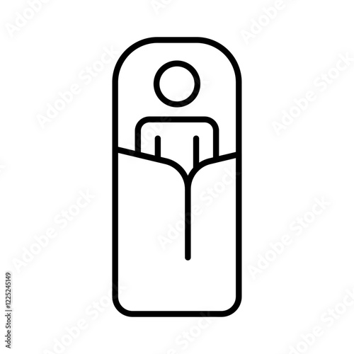 Sleeping bag icon Flat vector set outline