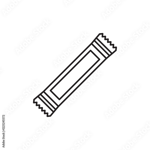 Sugar stick package icon Flat vector set outline