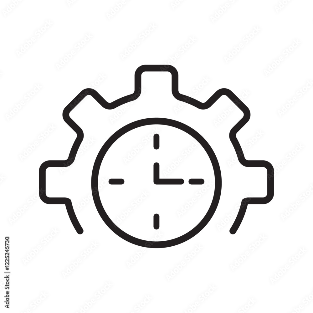 Time Management icon Flat vector set outline Time Management icon Flat vector set outline