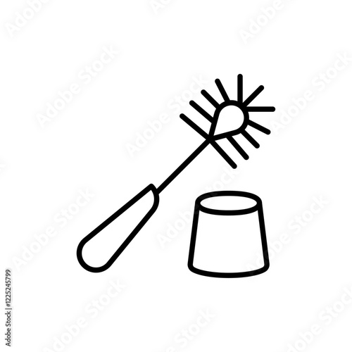 Toilet Brush icon Flat vector set outline