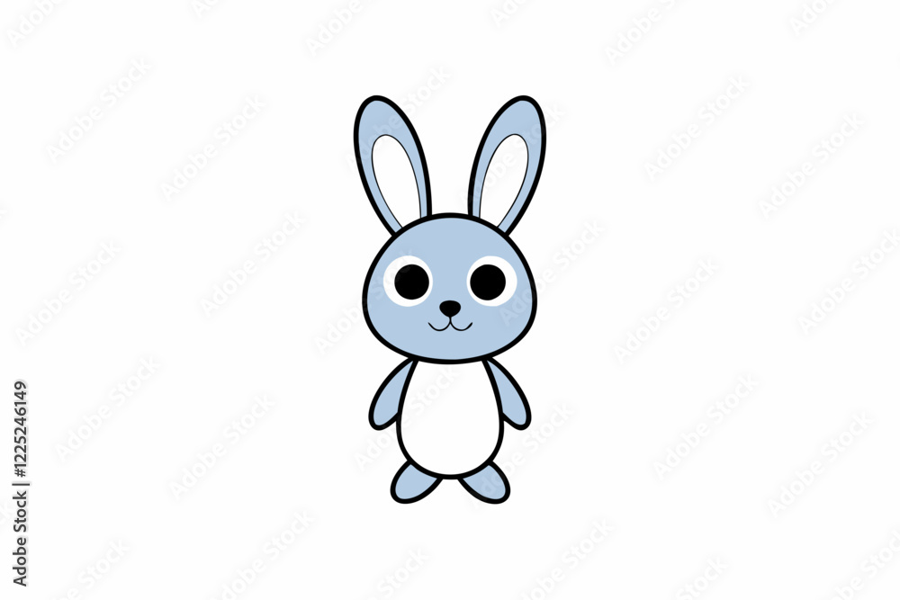 Cute Bunny with Black Outline on White Background Vector
Cute Bunny with Black Outline on White Background Vector