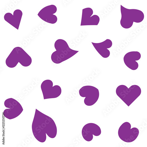 Various heart shapes, pattern blue hearts, and vector illustrations hearts.