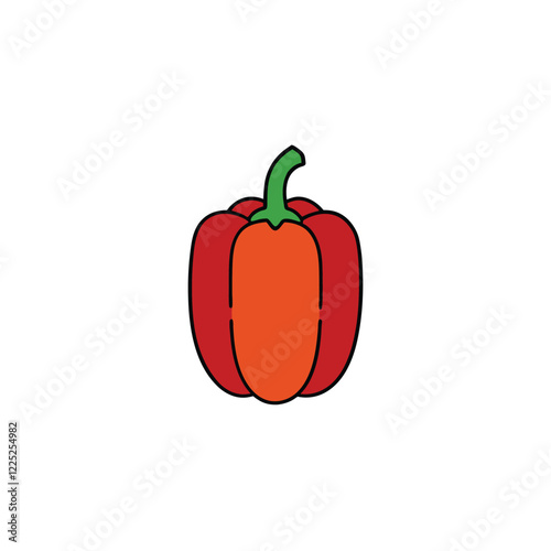 red pepper isolated on white