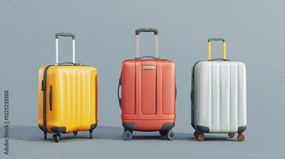 Professional 3D Realistic Suitcase Wheels Isolated for Travelers Professional 3D Realistic Suitcase Wheels Isolated for Travelers
