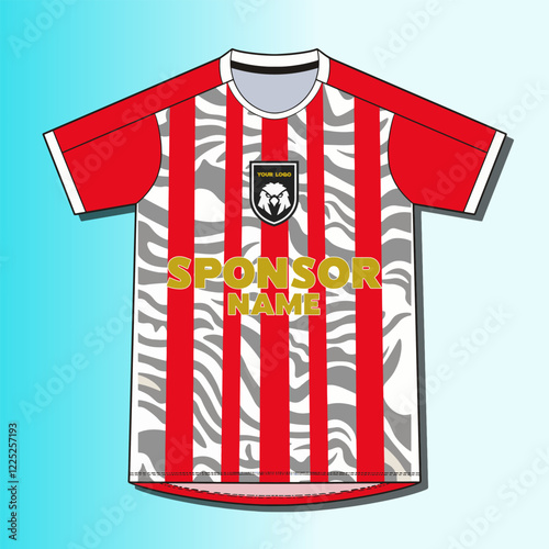 bloke core football jersey mockup with striped motif design