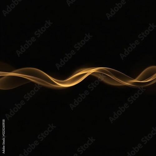 Golden Flowing Wave on Black
