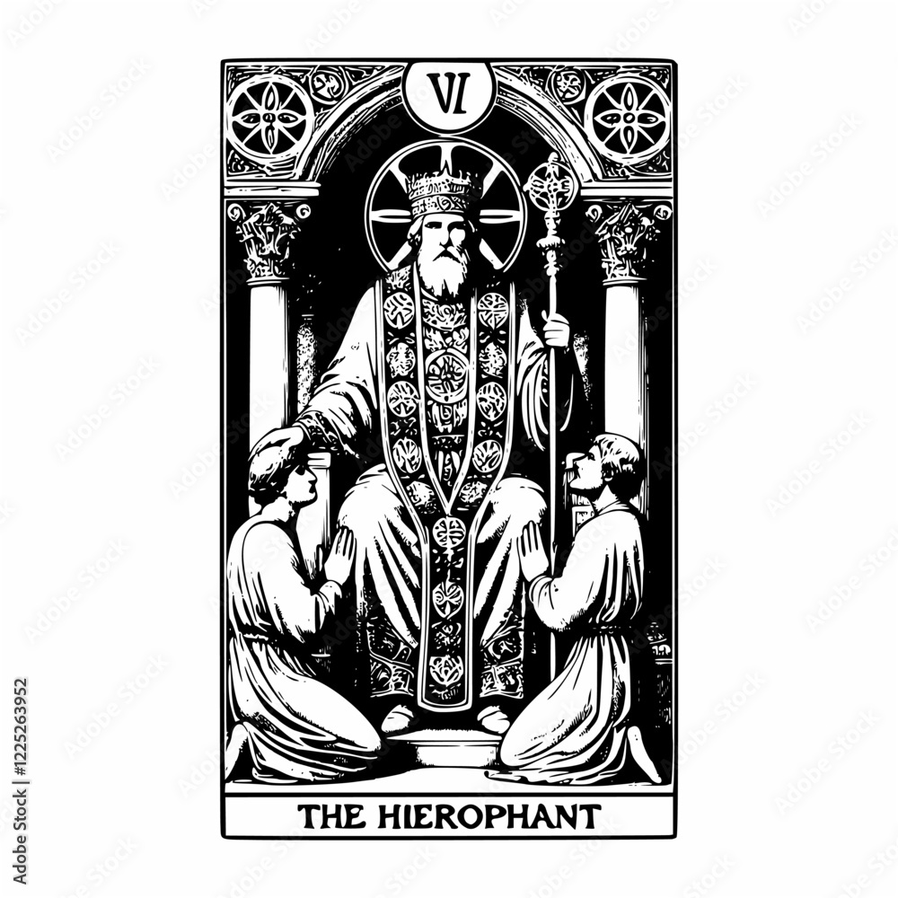 Fototapeta premium The Hierophant Tarot Card Interpretation