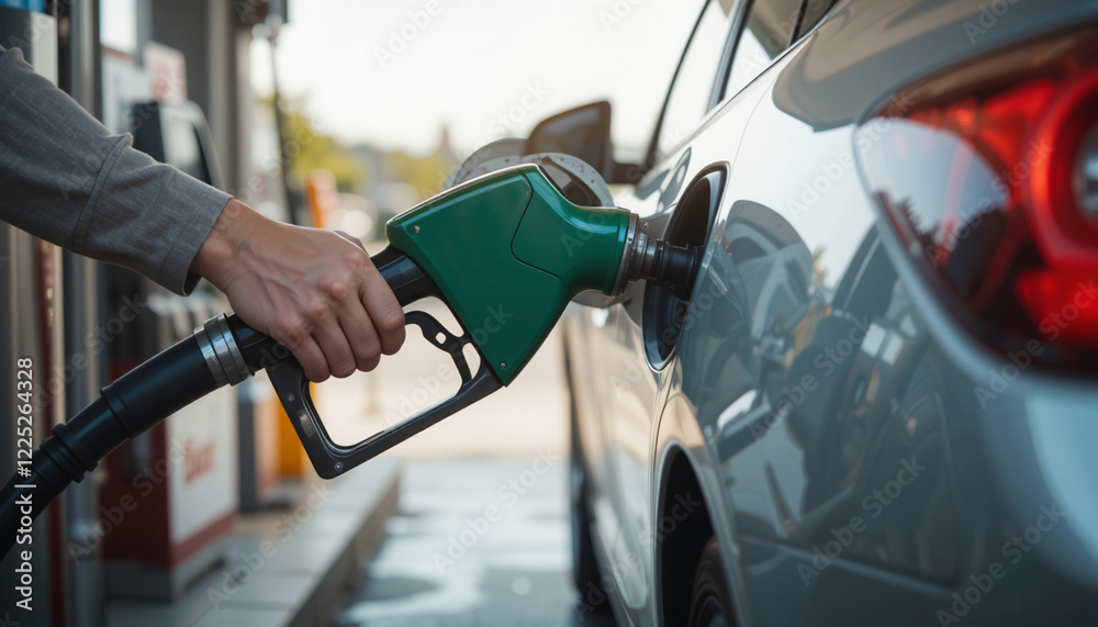 Fueling vehicles at a gas station with gasoline, ethanol or alcohol. Price of gasoline and fuels Fueling vehicles at a gas station with gasoline, ethanol or alcohol. Price of gasoline and fuels