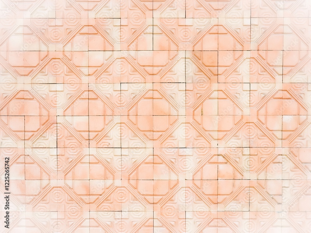 Fototapeta premium Beautiful patterned beige brick wall background and texture, vintage style.