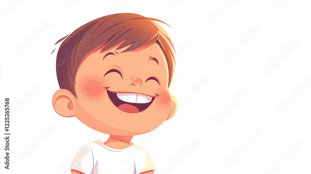 Adorable Happy Child Smiling Freely in Isolated Studio Shot, Captured with Wide-Angle Lens and Perfectly Centered Composition - Ideal for Stock Photos Use Adorable Happy Child Smiling Freely in Isolated Studio Shot, Captured with Wide-Angle Lens and Perfectly Centered Composition - Ideal for Stock Photos Use