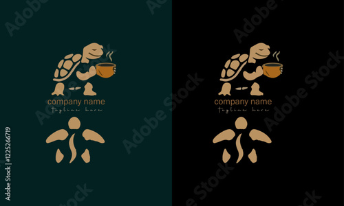 turtle tea or coffee vector logo for you