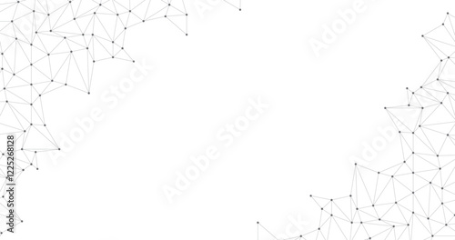 modern data futuristic lines with dots in corners in transparent background template