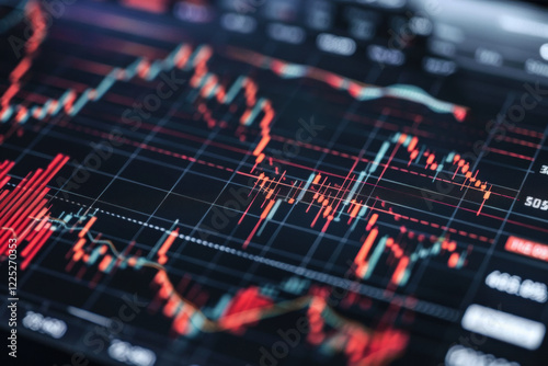 Various cryptocurrency charts depict intricate price movements and trends in the digital currency market, showcasing analysis tools and time series data for informed trading decisions.