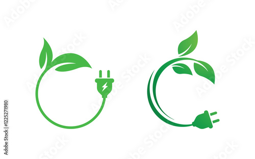 Eco green energy power Vector icon design illustration Template 