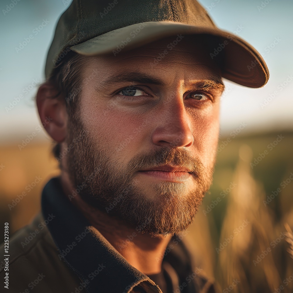 Cinematic portrayal of a farmer in a sunlit field, showcasing dedication and resilience, vibrant colors and rich textures create an engaging scene Cinematic portrayal of a farmer in a sunlit field, showcasing dedication and resilience, vibrant colors and rich textures create an engaging scene