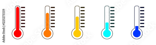 Temperature Thermometer icon collection. Vector illustration