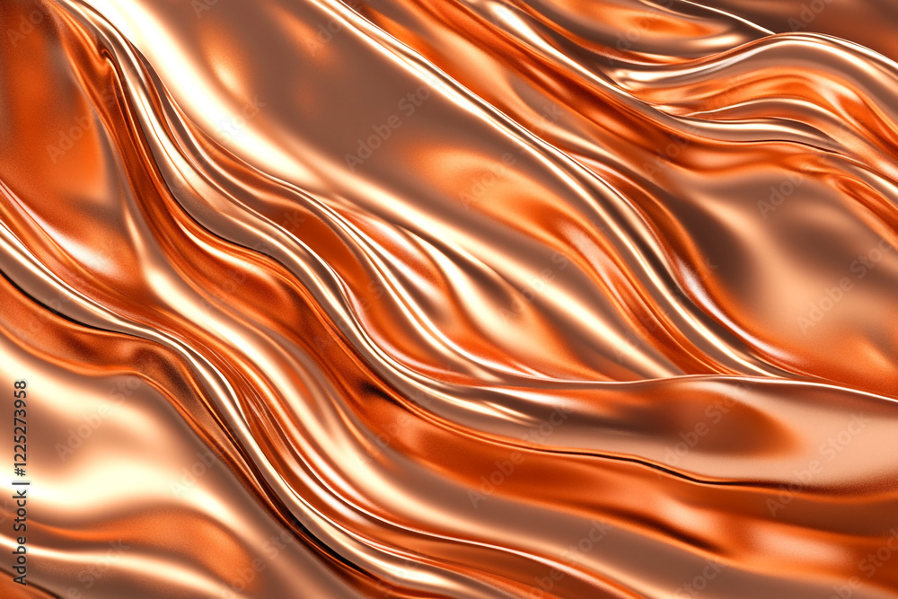 Obraz premium Surreal Ocean Copper Waves Shifting - Ideal for Art Prints and Meditation Apps