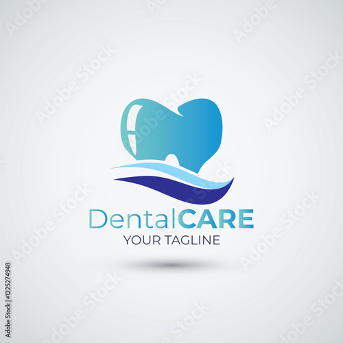 Dental care and dentistry logo design element template