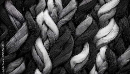 Striking Monochrome Boucle Knit Texture A Tactile Exploration of Rough yet Soft Fabric, Inspiring a Sense of Warmth and Timeless Elegance.