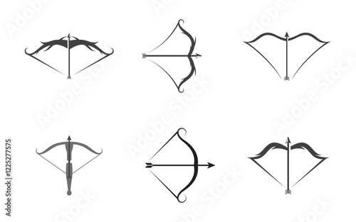 Crossbow Vector icon Logo design illustration Template