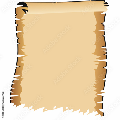 ipped ancient papyrus template with blank space isolated vector illustration (1)