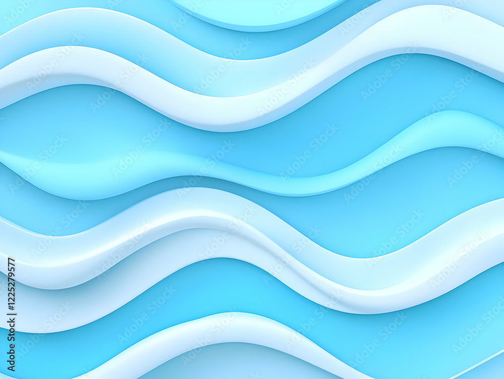 Abstract 3D Blue Wave Background Abstract 3D Blue Wave Background