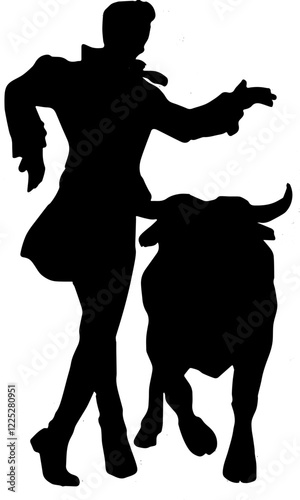 silhouette of a matador