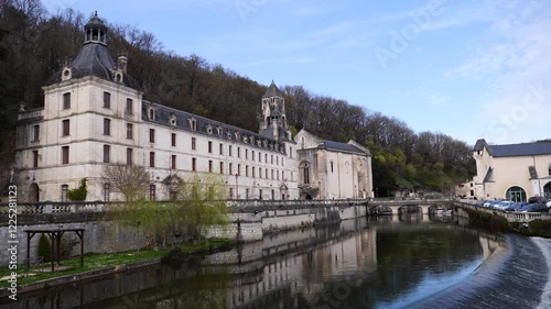 View of village of Brantome en Perigord, France